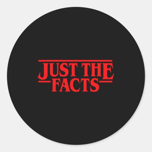 Retro Red Quote Just The Facts Funny Basic Simple  Ronde Sticker (Voorkant)