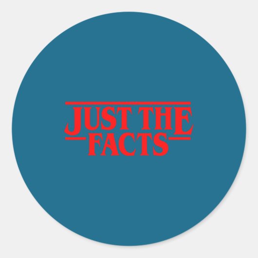 Retro Red Quote Just The Facts Funny Basic Simple  Ronde Sticker (Voorkant)