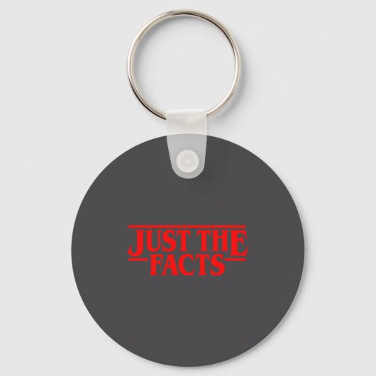 Retro Red Quote Just The Facts Funny Basic Simple  Sleutelhanger (Voorkant)