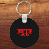 Retro Red Quote Just The Facts Funny Basic Simple Sleutelhanger (Voorkant)