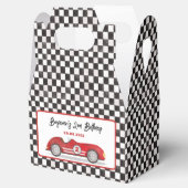 Retro Red Race Auto Twee Fast Boy 2e verjaardag Bedankdoosjes (Geopend)