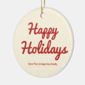 Retro Red Real Estate Logo Ornament (Links)