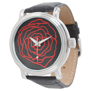 Retro Red Rose horloge cadeau