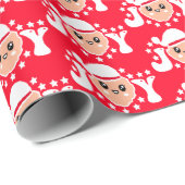 Retro Red Santa Claus Kerstmis Cadeaupapier (Rol Hoek)