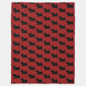 Retro Red Scottish Terrier Fleece Blanket (Voorkant)