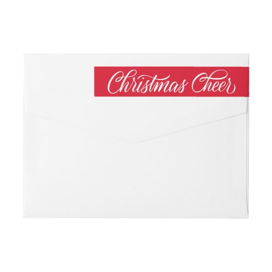 Retro Red Script Christmas Cheer retouradres (Achterkant)