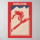  Retro Red Ski Resort Bariloche Argentina Poster (Voorkant)