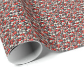 Retro Red Specized Linoleum Pattern Cadeaupapier (Rol Hoek)