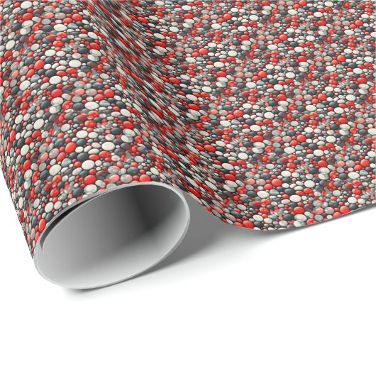 Retro Red Specized Linoleum Pattern Cadeaupapier (Rol Hoek)