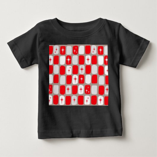 Retro Red Starbursts Baby T-Shirt (Voorkant)