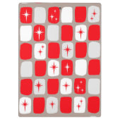Retro Red Starbursts Clipboard Klembord (Achterkant)