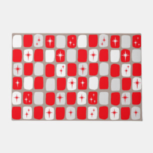 Retro Red Starbursts deur Mat