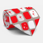 Retro Red Starbursts Stropdas (Opgerold)