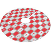 Retro Red Starburts Kerstboom Rok (Gekanteld)
