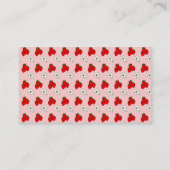 Retro Red Strawberry en Flower Pattern Sjabloon Visitekaartje (Achterkant)