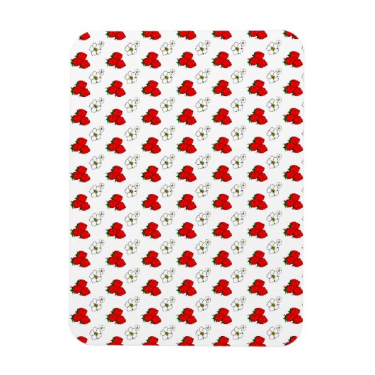 Retro Red Strawberry en ventilatorpatroon Magneet (Verticaal)