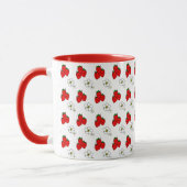 Retro Red Strawberry en ventilatorpatroon Mok (Links)