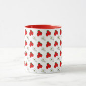 Retro Red Strawberry en ventilatorpatroon Mok (Midden)