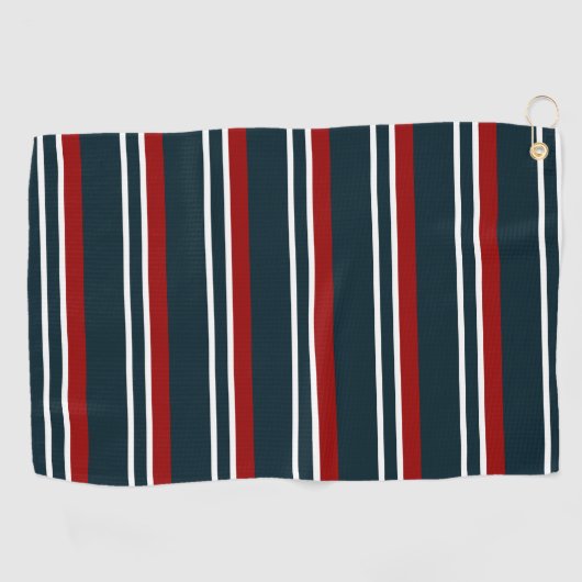 Retro Red Stripes Golfhanddoek (Horizontaal)