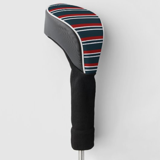 Retro Red Stripes Golfheadcover (Schuin)