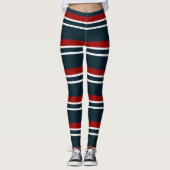 Retro Red Stripes Leggings (Voorkant)