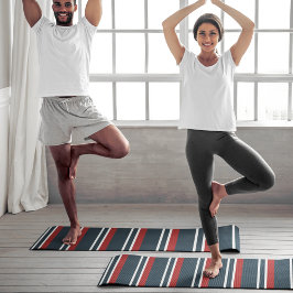 Retro Red Stripes Yogamat