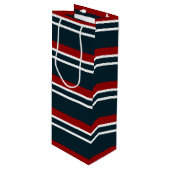 Retro Red Tartan Stripe Wijn Cadeautas (Voorkant Gekanteld)
