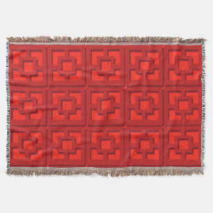 Retro Red Trellis Throw Blanket Deken