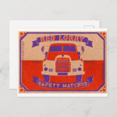 Retro  Red Truck matchbox Briefkaart (Voorkant / Achterkant)