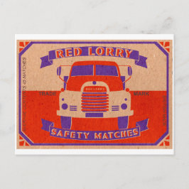 Retro  Red Truck matchbox Briefkaart