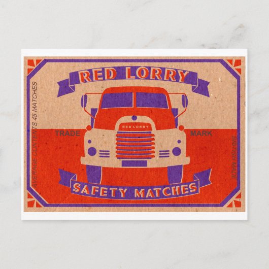 Retro  Red Truck matchbox Briefkaart (Voorkant)