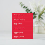 Retro Red Wedding Place Card DIY Kaart (Staand voorkant)