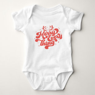 Retro Red White Merry alles Merry kerst Romper