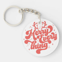 Retro Red White Merry alles Merry kerst