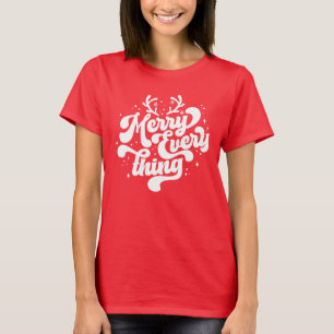 Retro Red White Merry alles Merry kerst T-shirt