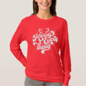 Retro Red White Merry alles Merry kerst T-shirt (Voorkant)
