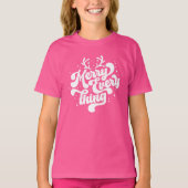 Retro Red White Merry alles Merry kerst T-shirt (Voorkant)