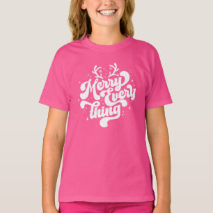 Retro Red White Merry alles Merry kerst T-shirt