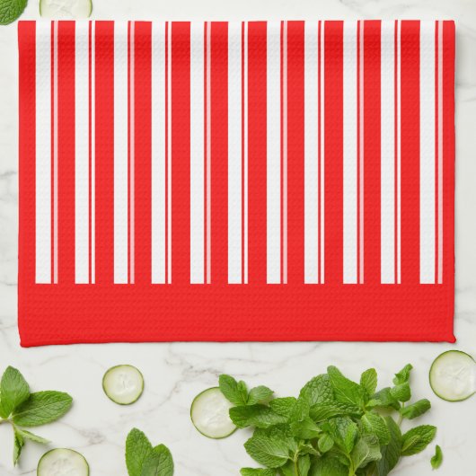Retro Red White Snoep Stripe Pattern Kitchen Towel Theedoek (Gevouwen)