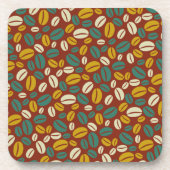 Retro Red Yellow Brown Java Coffee Beans Patroon Bier Onderzetter (Voorkant)