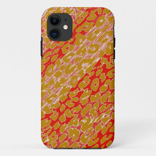 Retro Red Yellow Pink Leopard Print Skin Case-Mate iPhone Case (Achterkant)