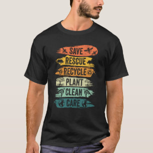 Retro  redding bijen Reddingsdieren Recyclen T-shirt