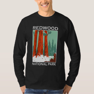 Retro Redwood Nationaal Park Buiten Kamperen Aande T-shirt