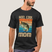 Retro Reel Cool Mam Visserijvrouw Vist Mo T-shirt (Voorkant)
