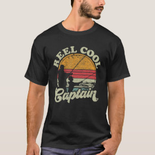 Retro  Reel Style Cool Captain Vissen Love T-shirt