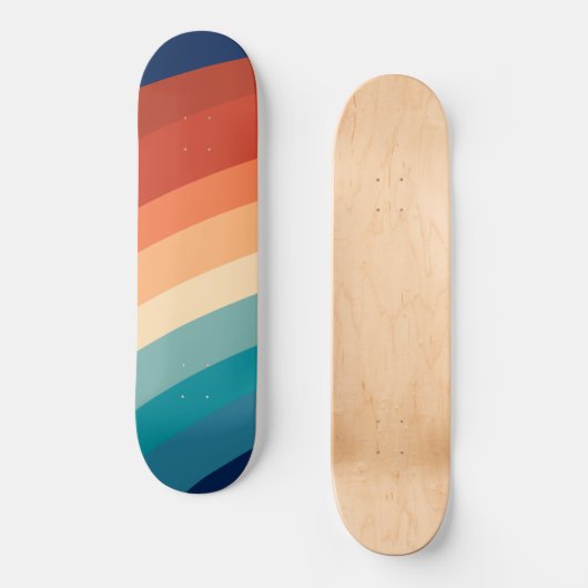 Retro regenboog #1 #minimaal #decor #art skateboard (Voorkant)