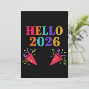 Retro Regenboog 2026 Feestknallers Vier Plezier Kaart