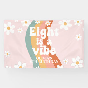 Retro Regenboog Acht is een Vibe Daisy 8TH Spandoek