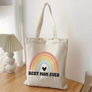 Retro Regenboog Beste Moeder Ooit Boodschappentas, Tote Bag