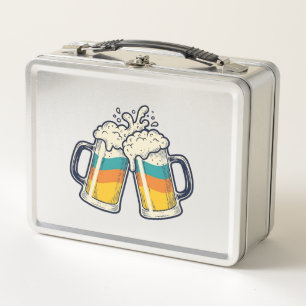 Retro Regenboog Bierpul Proost Vector T-shirt_1